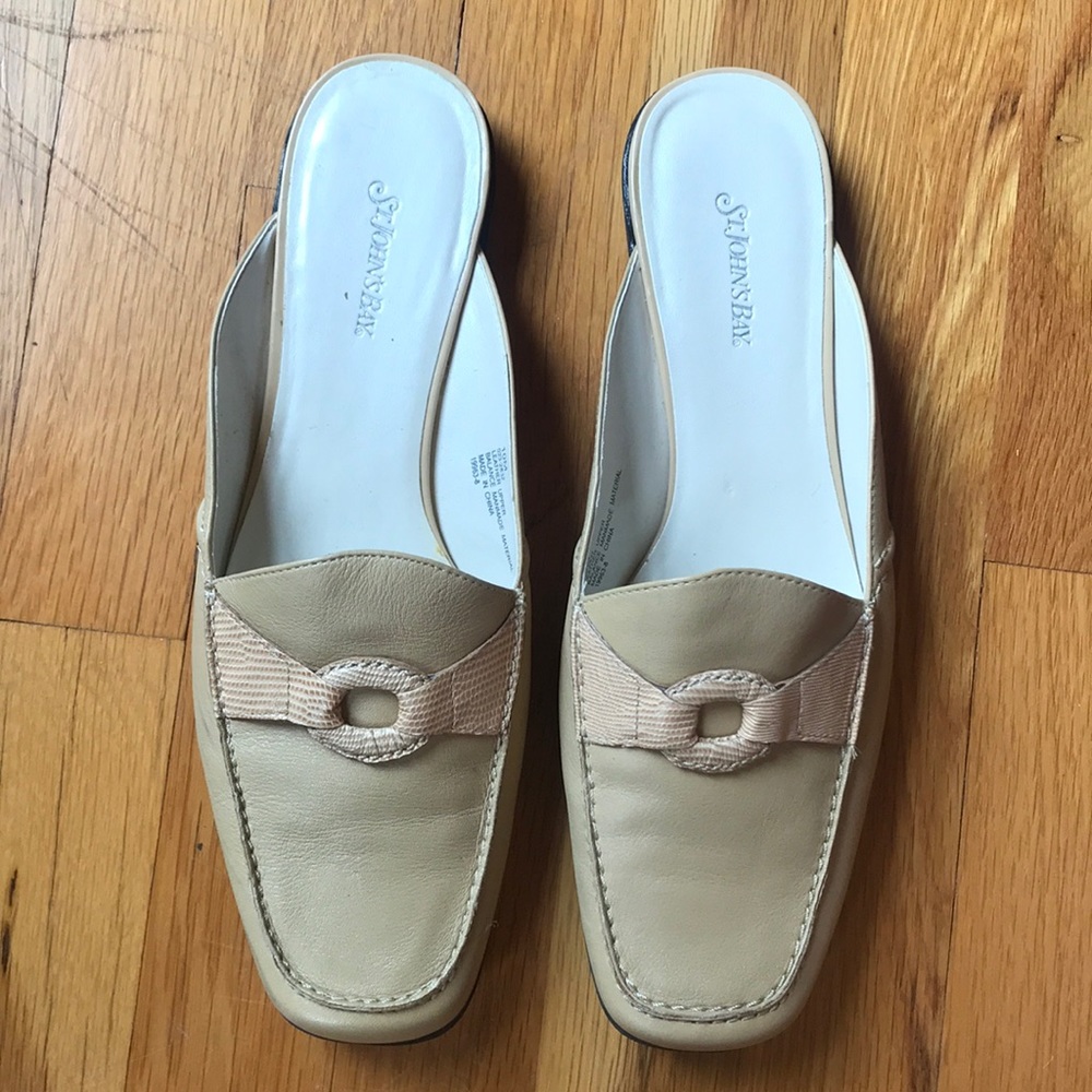 St. John’s Bay Tan Buckled Mules